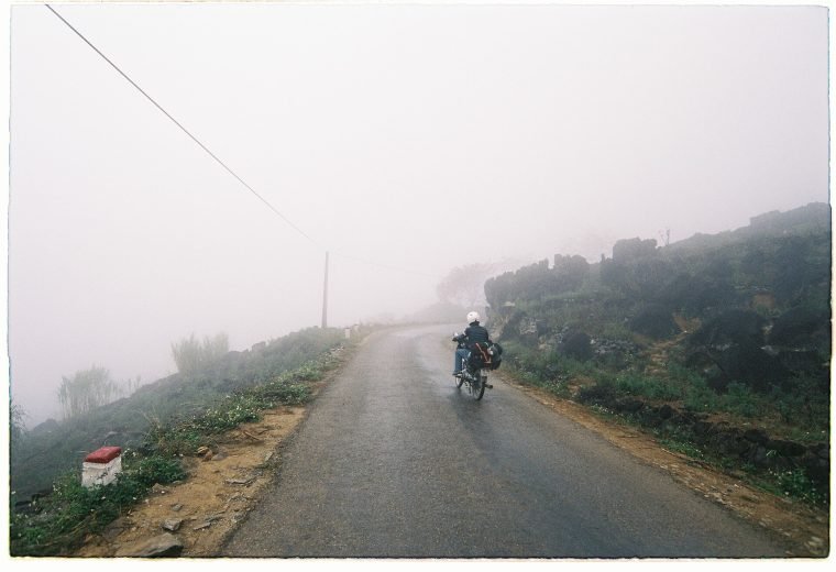 Road through Ha Giang mountains